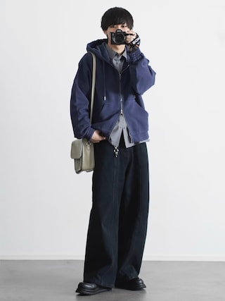 「ETELIO(エテリオ)のヘビーウェイトリブデザインダブルジップパーカー(パーカー)」を使った、こーせ︎︎︎︎︎︎︎︎さん(メンズ・169cm)の冬コーディネート