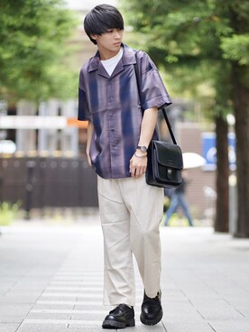 「ASTRONOMY（アストロノミー）のアイテム（パンツ）」を使った、こーせ︎︎︎︎︎︎︎︎さん（メンズ・169cm）の夏コーディネート