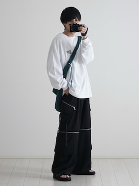 「ETELIO（エテリオ）のアイテム（サンダル）」を使った、こーせ︎︎︎︎︎︎︎︎さん（メンズ・169cm）の春コーディネート