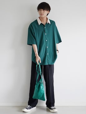 「ETELIO（エテリオ）の【2点セット】サージカルステンレスフープ　イヤーカフ　巾着付き（イヤーカフ）」を使った、こーせ︎︎︎︎︎︎︎︎さん（メンズ・169cm）の夏コーディネート