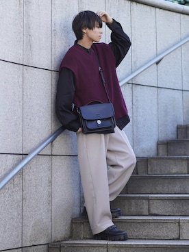 「ETELIO（エテリオ）の【2点セット】サージカルステンレスフープ　イヤーカフ　巾着付き（イヤーカフ）」を使った、こーせ︎︎︎︎︎︎︎︎さん（メンズ・169cm）の秋コーディネート