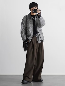 「アイテム（イヤーカフ）」を使った、こーせ︎︎︎︎︎︎︎︎さん（メンズ・169cm）の冬コーディネート