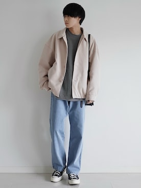 「アイテム（ブルゾン、ホワイト系）」を使った、こーせ︎︎︎︎︎︎︎︎さん（メンズ・169cm）の冬コーディネート