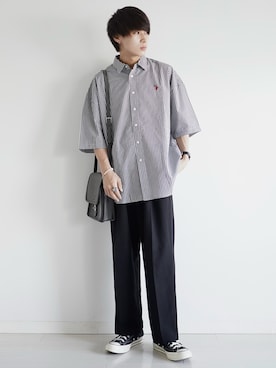 「ETELIO（エテリオ）の【2点セット】サージカルステンレスフープ　イヤーカフ　巾着付き（イヤーカフ）」を使った、こーせ︎︎︎︎︎︎︎︎さん（メンズ・169cm）の夏コーディネート