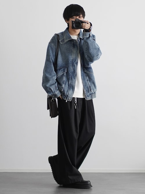 ミリタリーデザイン12オンスデニムショートブルゾン