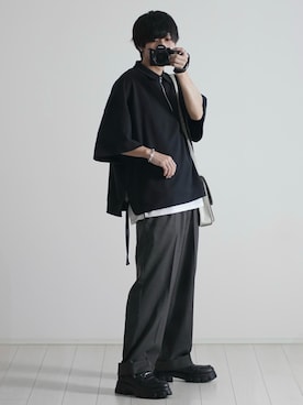 「ETELIO（エテリオ）の【2点セット】サージカルステンレスフープ　イヤーカフ　巾着付き（イヤーカフ）」を使った、こーせ︎︎︎︎︎︎︎︎さん（メンズ・169cm）の夏コーディネート