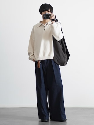 「ETELIO(エテリオ)の【マシンウォッシャブル】リラックスフィットシルキータッチもちもちポロニット(ニット/セーター)」を使った、こーせ︎︎︎︎︎︎︎︎さん(メンズ・169cm)の冬コーディネート