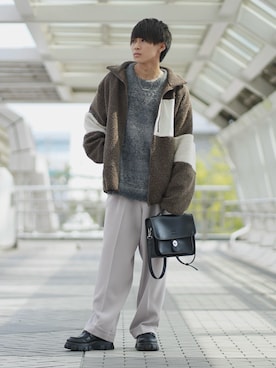 「ボア」｜「アイテム（その他アウター）」を使った、こーせ︎︎︎︎︎︎︎︎さん（メンズ・169cm）の冬コーディネート
