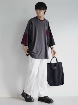 「ETELIO（エテリオ）の【2点セット】サージカルステンレスフープ　イヤーカフ　巾着付き（イヤーカフ）」を使った、こーせ︎︎︎︎︎︎︎︎さん（メンズ・169cm）の夏コーディネート