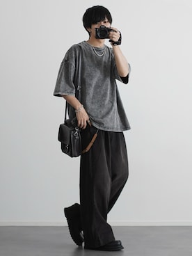 「韓国ファッション」｜「アイテム（Tシャツ/カットソー）」を使った、こーせ︎︎︎︎︎︎︎︎さん（メンズ・169cm）の夏コーディネート