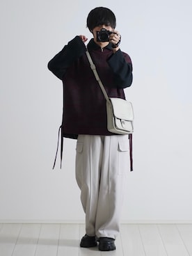 「ETELIO（エテリオ）の【2点セット】サージカルステンレスフープ　イヤーカフ　巾着付き（イヤーカフ）」を使った、こーせ︎︎︎︎︎︎︎︎さん（メンズ・169cm）の春コーディネート