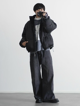 「アイテム（イヤーカフ）」を使った、こーせ︎︎︎︎︎︎︎︎さん（メンズ・169cm）の冬コーディネート