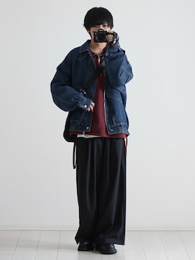 「ETELIO（エテリオ）の【2点セット】サージカルステンレスフープ　イヤーカフ　巾着付き（イヤーカフ）」を使った、こーせ︎︎︎︎︎︎︎︎さん（メンズ・169cm）の秋コーディネート