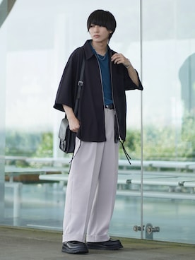 「ETELIO（エテリオ）の【2点セット】サージカルステンレスフープ　イヤーカフ　巾着付き（イヤーカフ）」を使った、こーせ︎︎︎︎︎︎︎︎さん（メンズ・169cm）の夏コーディネート