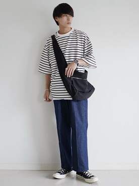 「ETELIO（エテリオ）の【2点セット】サージカルステンレスフープ　イヤーカフ　巾着付き（イヤーカフ）」を使った、こーせ︎︎︎︎︎︎︎︎さん（メンズ・169cm）の夏コーディネート