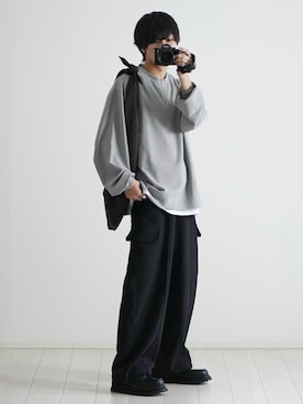 「ETELIO（エテリオ）の【2点セット】サージカルステンレスフープ　イヤーカフ　巾着付き（イヤーカフ）」を使った、こーせ︎︎︎︎︎︎︎︎さん（メンズ・169cm）の夏コーディネート