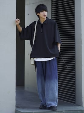 「グラデーションデニム」｜「アイテム（ローファー）」を使った、こーせ︎︎︎︎︎︎︎︎さん（メンズ・169cm）の夏コーディネート