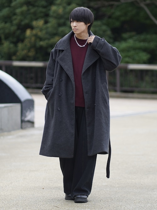 セール】ウール混メルトンダブルチェスターコート（チェスターコート