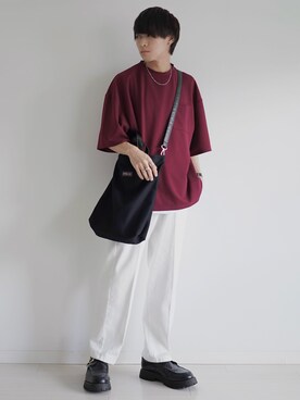 「ETELIO（エテリオ）の【2点セット】サージカルステンレスフープ　イヤーカフ　巾着付き（イヤーカフ）」を使った、こーせ︎︎︎︎︎︎︎︎さん（メンズ・169cm）の夏コーディネート