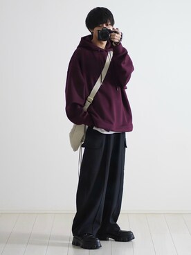 「ETELIO（エテリオ）の【2点セット】サージカルステンレスフープ　イヤーカフ　巾着付き（イヤーカフ）」を使った、こーせ︎︎︎︎︎︎︎︎さん（メンズ・169cm）の春コーディネート