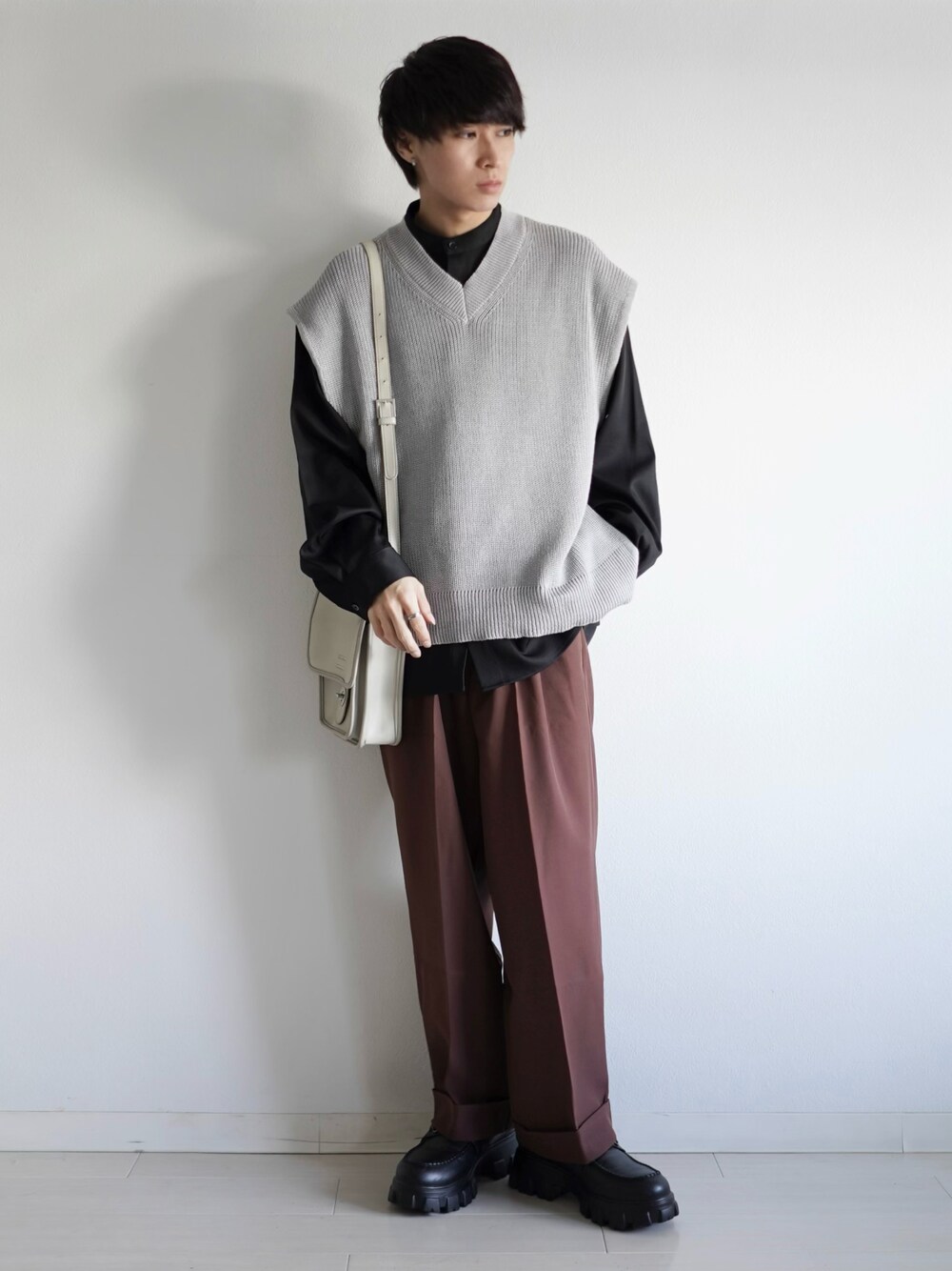 stein シュタイン BACK DOUBLE KNIT VEST ブラック stein(シュタイン)/BACK DOUBLE KNIT VEST/Black