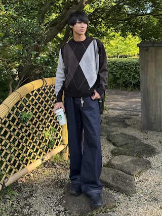 「ETELIO(エテリオ)の【マシンウォッシャブル】シルキータッチもちもちニット(ニット/セーター)」を使った、こーせ︎︎︎︎︎︎︎︎さん(メンズ・169cm)の秋コーディネート