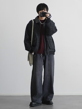 「アイテム（モカシン/デッキシューズ）」を使った、こーせ︎︎︎︎︎︎︎︎さん（メンズ・169cm）の秋コーディネート
