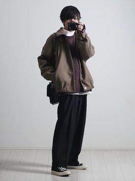 「ETELIO（エテリオ）の【2点セット】サージカルステンレスフープ　イヤーカフ　巾着付き（イヤーカフ）」を使った、こーせ︎︎︎︎︎︎︎︎さん（メンズ・169cm）の冬コーディネート