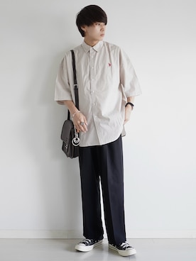 「ETELIO（エテリオ）の【2点セット】サージカルステンレスフープ　イヤーカフ　巾着付き（イヤーカフ）」を使った、こーせ︎︎︎︎︎︎︎︎さん（メンズ・169cm）の夏コーディネート