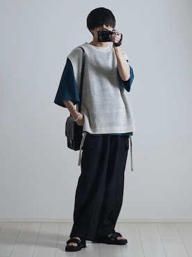 「ETELIO（エテリオ）の【SILVER925コーティング】メタルアンカー＆サークルチェーンブレスレット（ブレスレット）」を使った、こーせ︎︎︎︎︎︎︎︎さん（メンズ・169cm）の春コーディネート