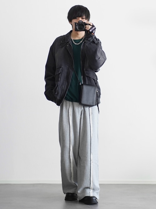 ミリタリーデザイン12オンスデニムショートブルゾン【セットアップ可能