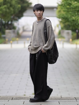 「アイテム（イヤーカフ）」を使った、こーせ︎︎︎︎︎︎︎︎さん（メンズ・169cm）の冬コーディネート