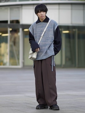 「ETELIO（エテリオ）の【2点セット】サージカルステンレスフープ　イヤーカフ　巾着付き（イヤーカフ）」を使った、こーせ︎︎︎︎︎︎︎︎さん（メンズ・169cm）の春コーディネート