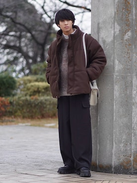 「ETELIO（エテリオ）の【2点セット】サージカルステンレスフープ　イヤーカフ　巾着付き（イヤーカフ）」を使った、こーせ︎︎︎︎︎︎︎︎さん（メンズ・169cm）の冬コーディネート