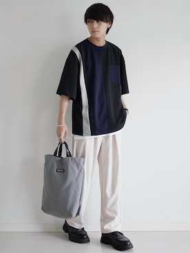 「ETELIO（エテリオ）の【2点セット】サージカルステンレスフープ　イヤーカフ　巾着付き（イヤーカフ）」を使った、こーせ︎︎︎︎︎︎︎︎さん（メンズ・169cm）の夏コーディネート