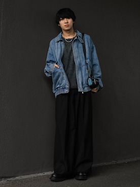 「アイテム（デニムジャケット）」を使った、こーせ︎︎︎︎︎︎︎︎さん（メンズ・169cm）の秋コーディネート