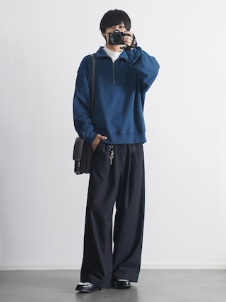 「ETELIO(エテリオ)の【吸湿発熱】機能性ポンチモックネックプルオーバー(Tシャツ/カットソー)」を使った、こーせ︎︎︎︎︎︎︎︎さん(メンズ・169cm)の秋コーディネート