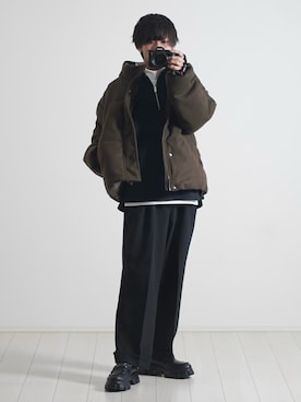 「ETELIO（エテリオ）の【2点セット】サージカルステンレスフープ　イヤーカフ　巾着付き（イヤーカフ）」を使った、こーせ︎︎︎︎︎︎︎︎さん（メンズ・169cm）の冬コーディネート