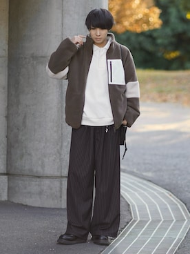 「アイテム（イヤーカフ）」を使った、こーせ︎︎︎︎︎︎︎︎さん（メンズ・169cm）の冬コーディネート