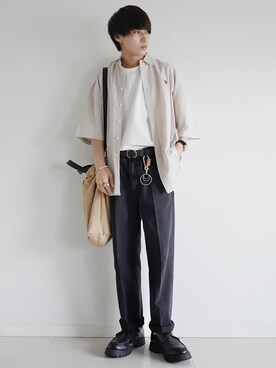 「ETELIO（エテリオ）の【2点セット】サージカルステンレスフープ　イヤーカフ　巾着付き（イヤーカフ）」を使った、こーせ︎︎︎︎︎︎︎︎さん（メンズ・169cm）の夏コーディネート