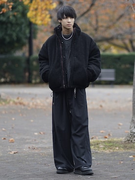 「アイテム（イヤーカフ）」を使った、こーせ︎︎︎︎︎︎︎︎さん（メンズ・169cm）の冬コーディネート