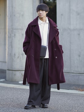 「アイテム（ポロシャツ）」を使った、こーせ︎︎︎︎︎︎︎︎さん（メンズ・169cm）の冬コーディネート