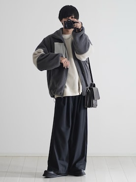 「ボア」｜「アイテム（その他アウター）」を使った、こーせ︎︎︎︎︎︎︎︎さん（メンズ・169cm）の秋コーディネート