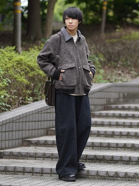 「アイテム（イヤーカフ）」を使った、こーせ︎︎︎︎︎︎︎︎さん（メンズ・169cm）の秋コーディネート