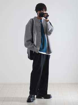 「ETELIO（エテリオ）の【2点セット】梨地ポケット付きクルービッグTシャツ＆ロングタンクトップアンサンブルセット（Tシャツ/カットソー）」を使った、こーせ︎︎︎︎︎︎︎︎さん（メンズ・169cm）の夏コーディネート