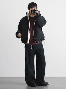 「アイテム（イヤーカフ）」を使った、こーせ︎︎︎︎︎︎︎︎さん（メンズ・169cm）の冬コーディネート