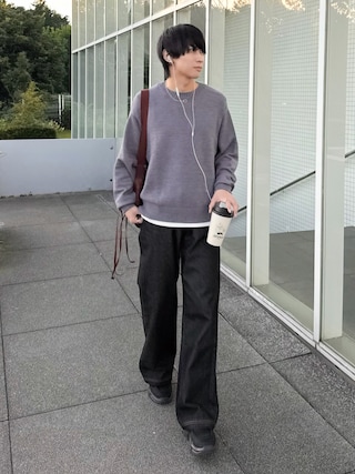 「ETELIO(エテリオ)の【マシンウォッシャブル】シルキータッチもちもちニット(ニット/セーター)」を使った、こーせ︎︎︎︎︎︎︎︎さん(メンズ・169cm)の秋コーディネート