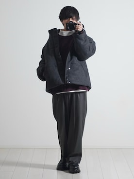 「ETELIO（エテリオ）の【2点セット】サージカルステンレスフープ　イヤーカフ　巾着付き（イヤーカフ）」を使った、こーせ︎︎︎︎︎︎︎︎さん（メンズ・169cm）の冬コーディネート