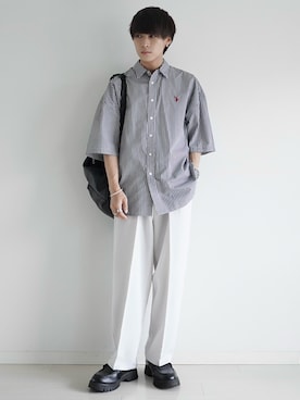 「ETELIO（エテリオ）の【2点セット】サージカルステンレスフープ　イヤーカフ　巾着付き（イヤーカフ）」を使った、こーせ︎︎︎︎︎︎︎︎さん（メンズ・169cm）の夏コーディネート