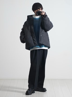 「ETELIO（エテリオ）の【2点セット】サージカルステンレスフープ　イヤーカフ　巾着付き（イヤーカフ）」を使った、こーせ︎︎︎︎︎︎︎︎さん（メンズ・169cm）の冬コーディネート